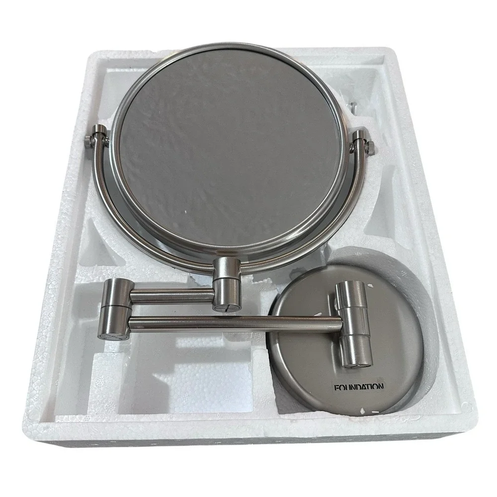 10X Maginfication Make-Up‎ Mirror Wall Mounted Non Illuminated Satin Nickel